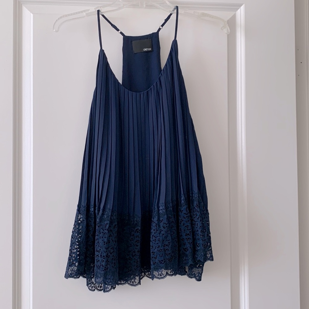 Pleated lace cami top